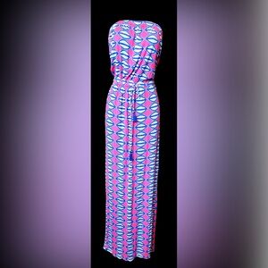 Pink and Blue Geometric Dress